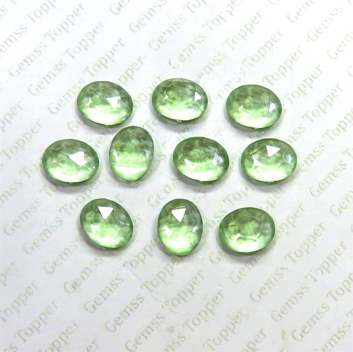 Green Amethyst 8x10 mm Oval Rose Cut